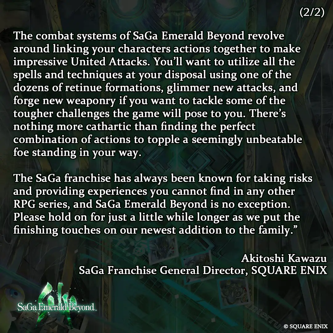 SaGa Emerald Beyond, c'est le bon moment pour quelques anecdotes !