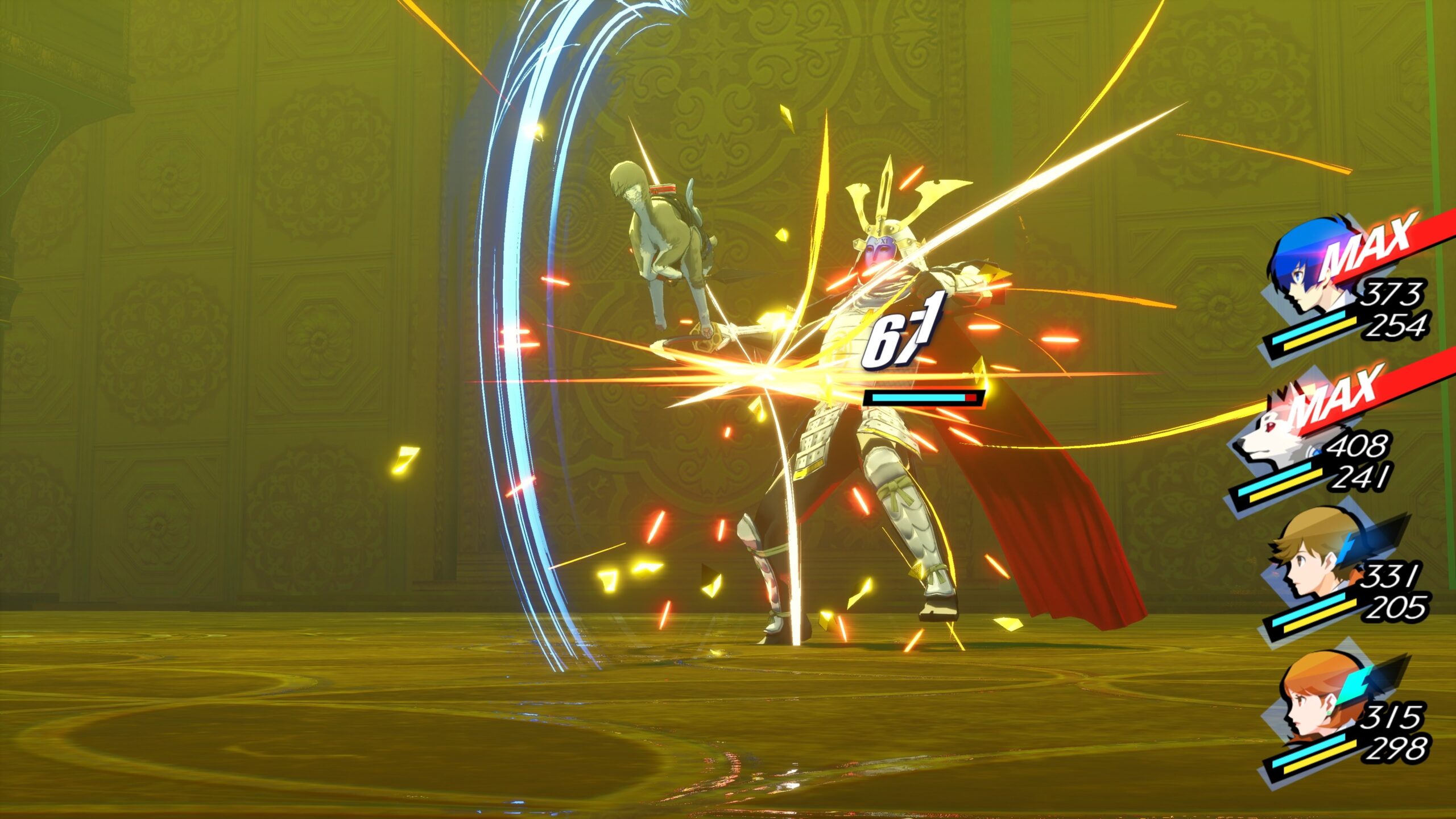 Aigis, une combattante mécanique équipée d'armes à feu intégrées dans tout son corps, se distingue par son Persona unique, Palladion. Elle se spécialise dans les attaques de type perçant et, avec sa théurgie "Orgia Mode", elle entre dans un état automatisé, renforçant ses attaques et sa défense tout en agissant de manière autonome pendant trois tours. Koromaru, un chien agile combattant avec un poignard dans sa bouche, est accompagné de son Persona unique, Cerbère. Spécialisé dans les attaques sombres, sa théurgie "Hound of Hades" inflige d'importants dégâts sombres à un ennemi unique. Ken Amada, un jeune garçon utilisant une lance pour compenser sa petite taille, possède le Persona unique Nemesis. Spécialisé dans les compétences lumineuses, sa théurgie "Divine Retribution" inflige des dégâts lumineux importants à un ennemi unique. Shinjiro Aragaki, un combattant lourd maniant des armes imposantes, est doté du Persona unique Castor. Sa spécialité réside dans les compétences physiques, et sa théurgie "Bleeding Fury" inflige d'importants dégâts de frappe à un ennemi unique.