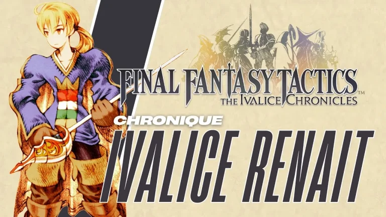 Découvrez ou redécouvrez l’un des plus grands RPG tactiques de tous les temps. Sorti sur PlayStation en 1997, Final Fantasy Tactics a marqué l’histoire du jeu vidéo avec son scénario mature, son univers médiéval d’Ivalice et son système de jobs incroyablement riche.